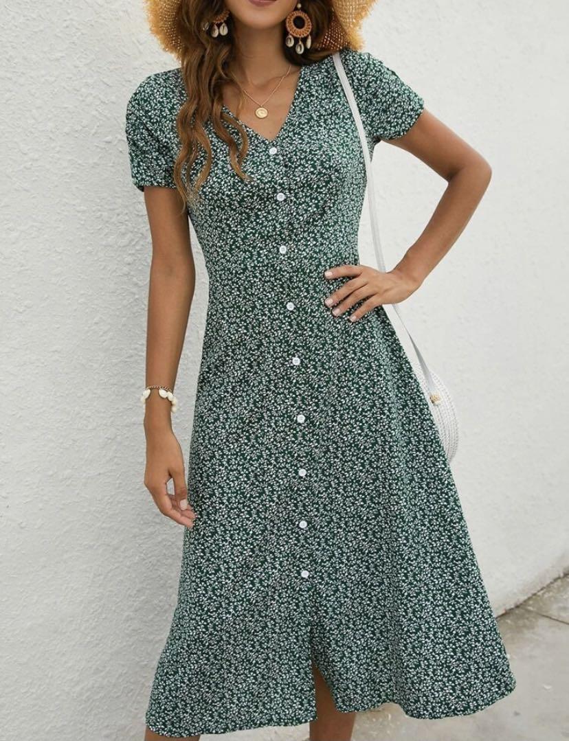 Shein floral online midi dress