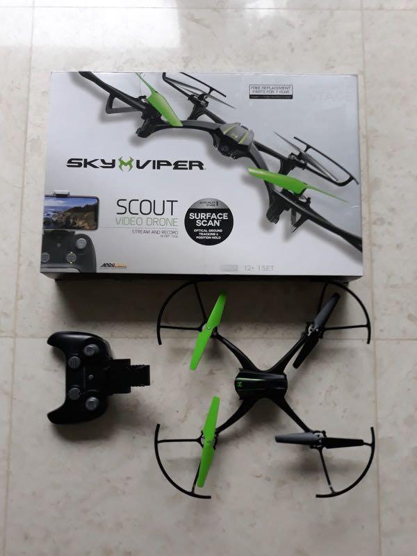 Sky viper scout streaming drone with surface scan clearance