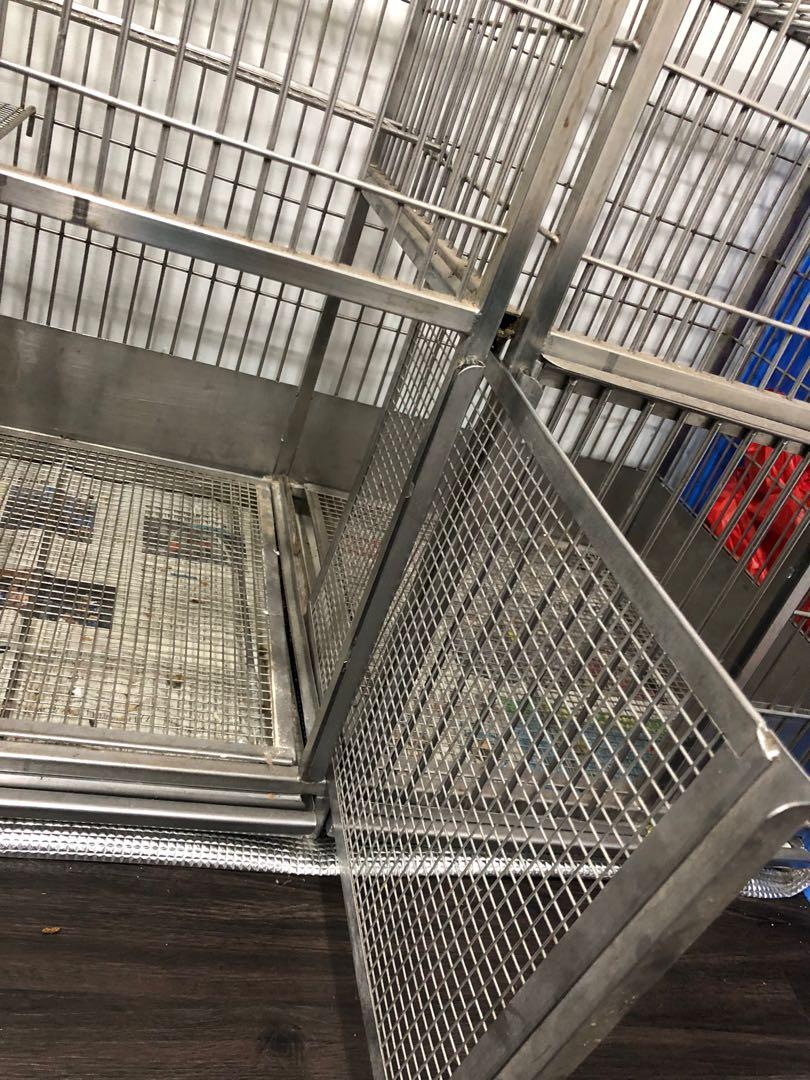 100 Stainless Steel Small animals cage, duo entrances with divider