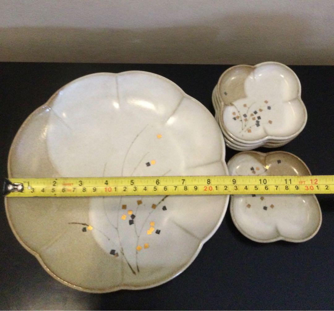 Stoneware plate and soy dish set, Furniture & Home Living, Kitchenware