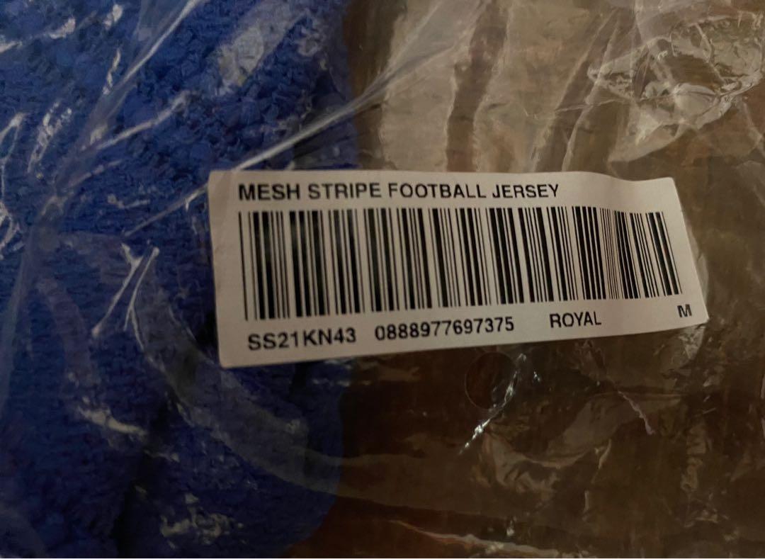 Supreme Mesh Stripe Football Jersey Royal