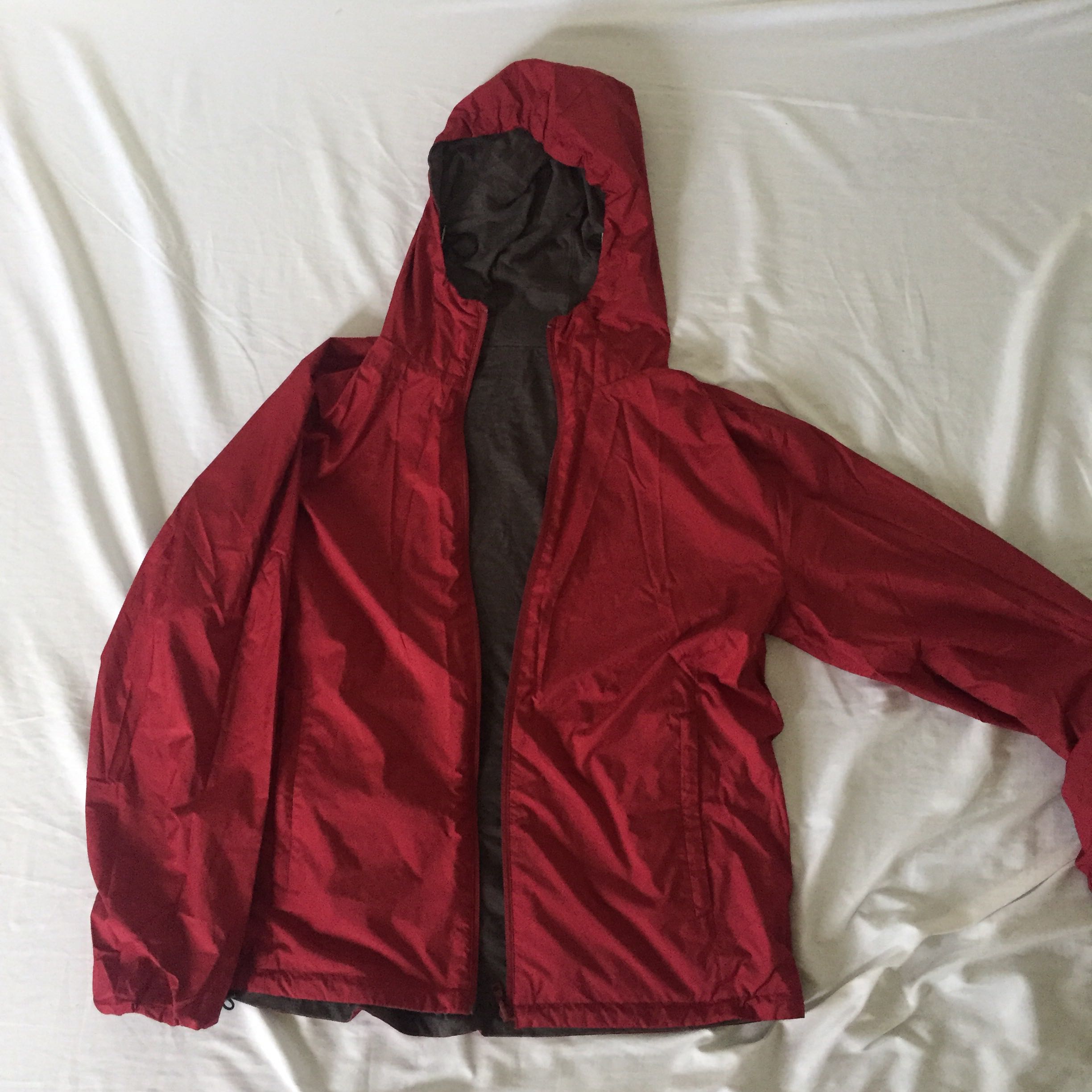 Uniqlo red top parka