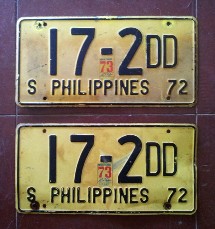 Vintage 1972 Philippine Car Plate Number 09179187427, Car Parts