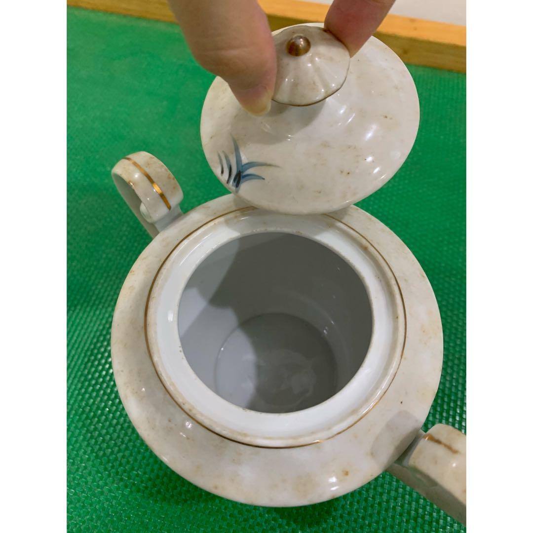 Vintage Tea Set with 4 Cups , Teapot , Milk / Creamer Pot , Sugar Pot