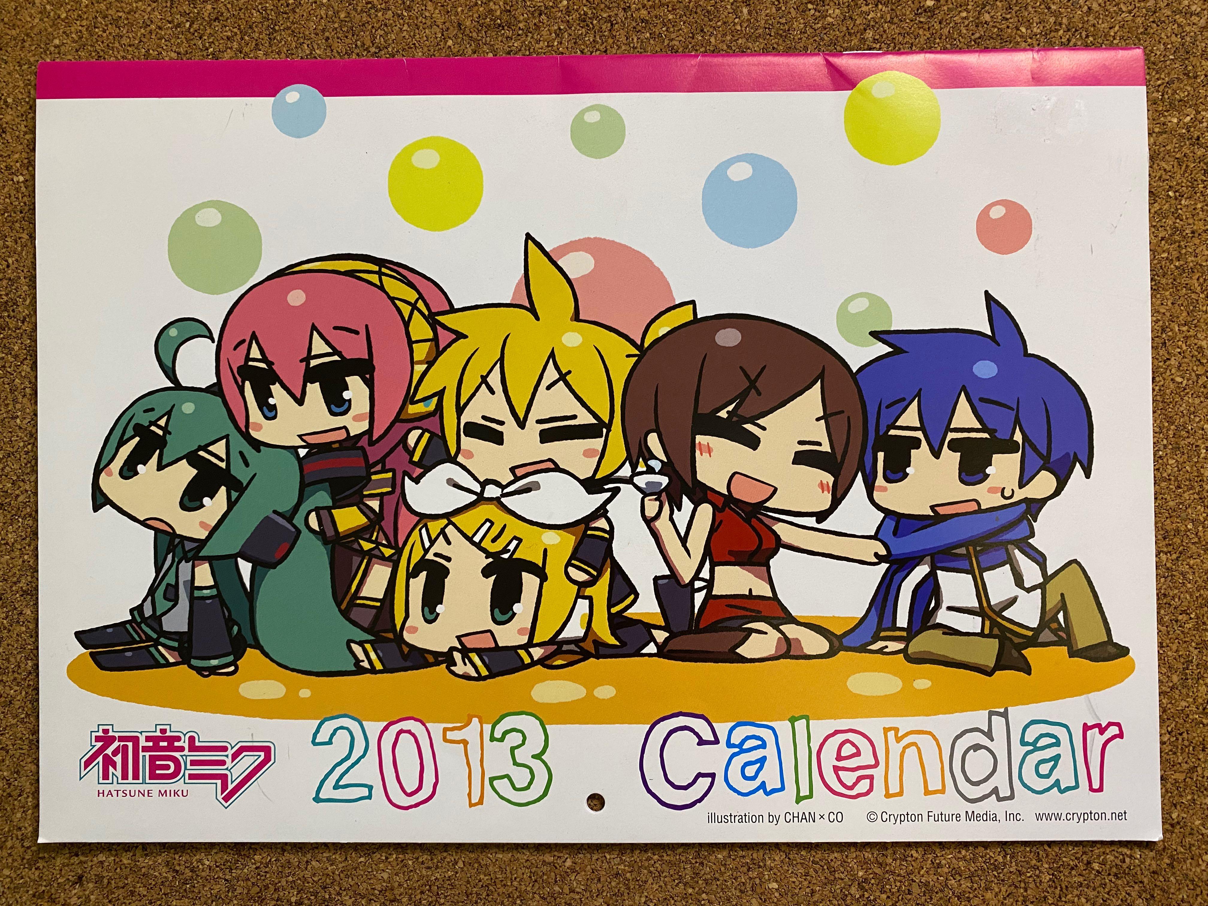 Vocaloid calendar poster 2013, Hobbies & Toys, Collectibles