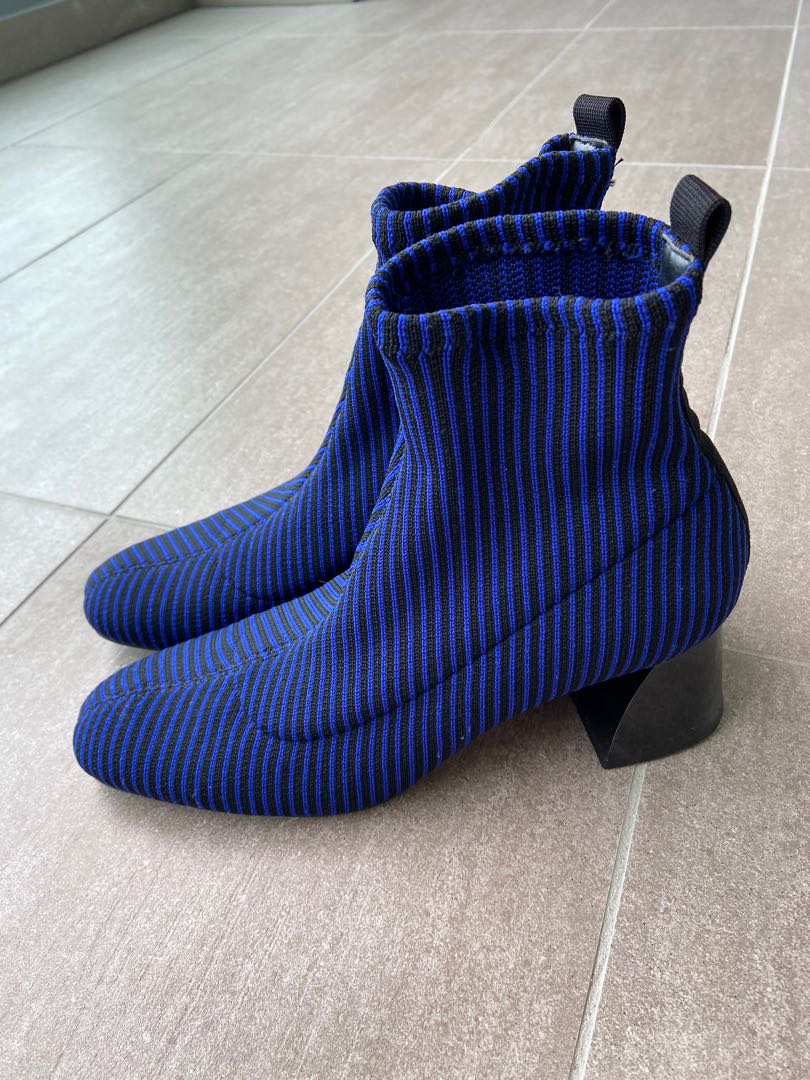 zara blue ankle boots