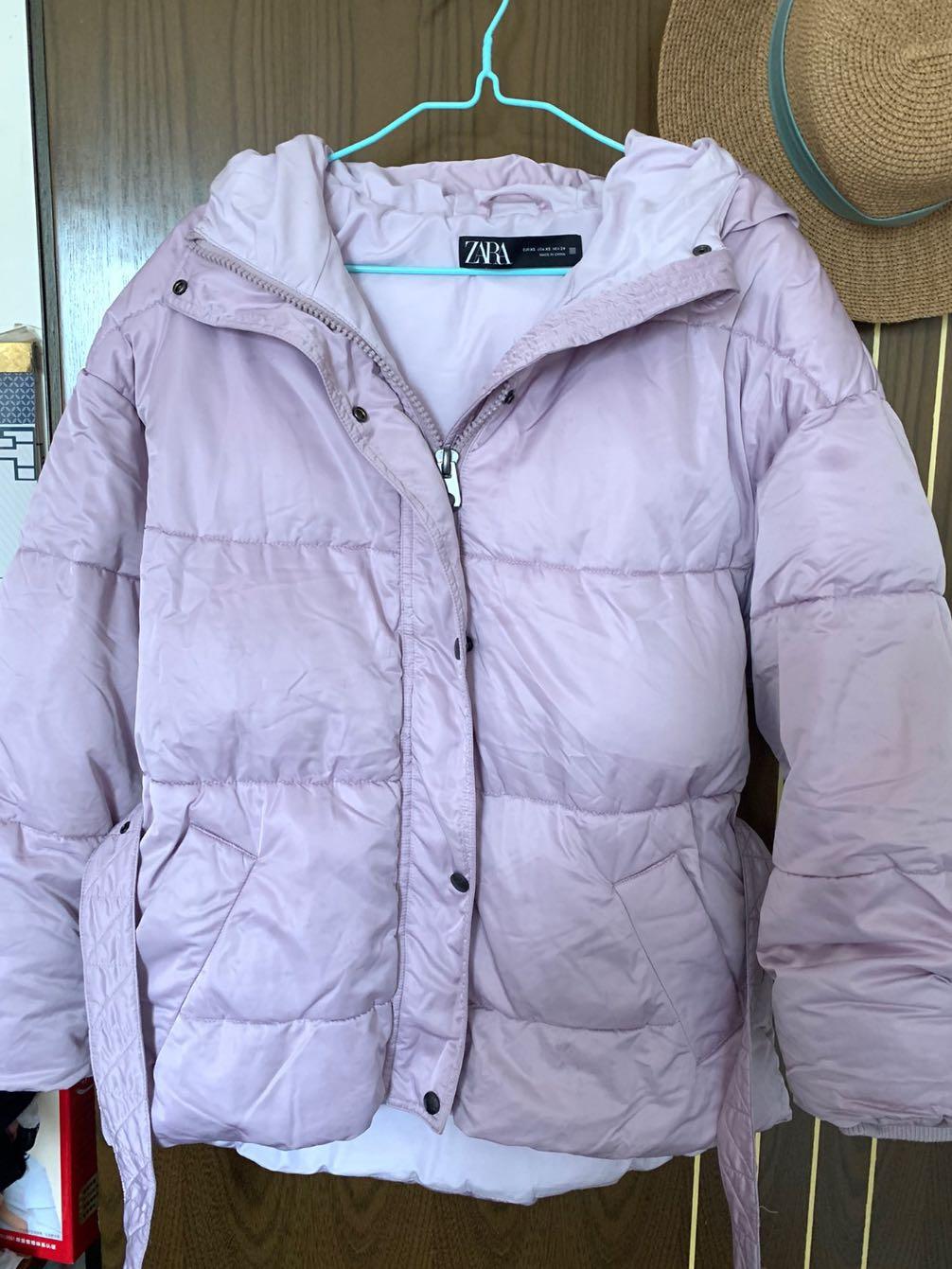 zara purple puffer jacket