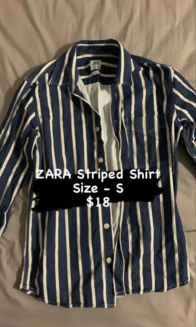 ZARA Striped Shirt, Men's Fashion, Tops 