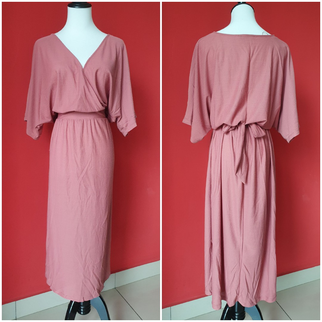 Zara Wrap Dress, Women's Fashion, Muslimah Fashion, Dresses on Carousell