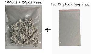 [100pcs + 20pcs] 1g Silica Gel Desiccant Packets Sealed Package Free Ziplock bag