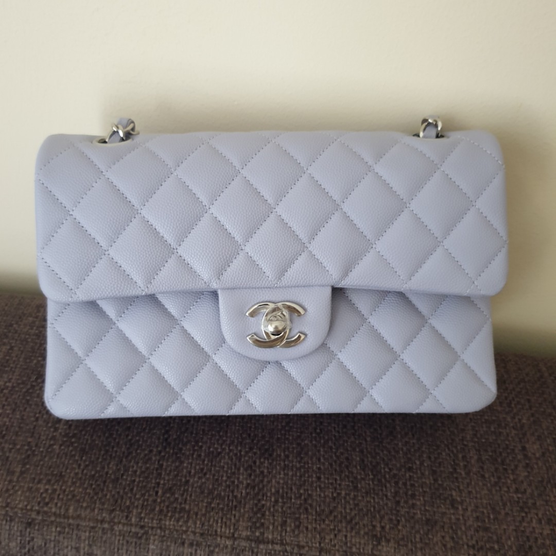 21K Chanel Classic Flap Small in Caviar Purple Blue White, Women's Fashion,  Bags & Wallets, Shoulder Bags on Carousell