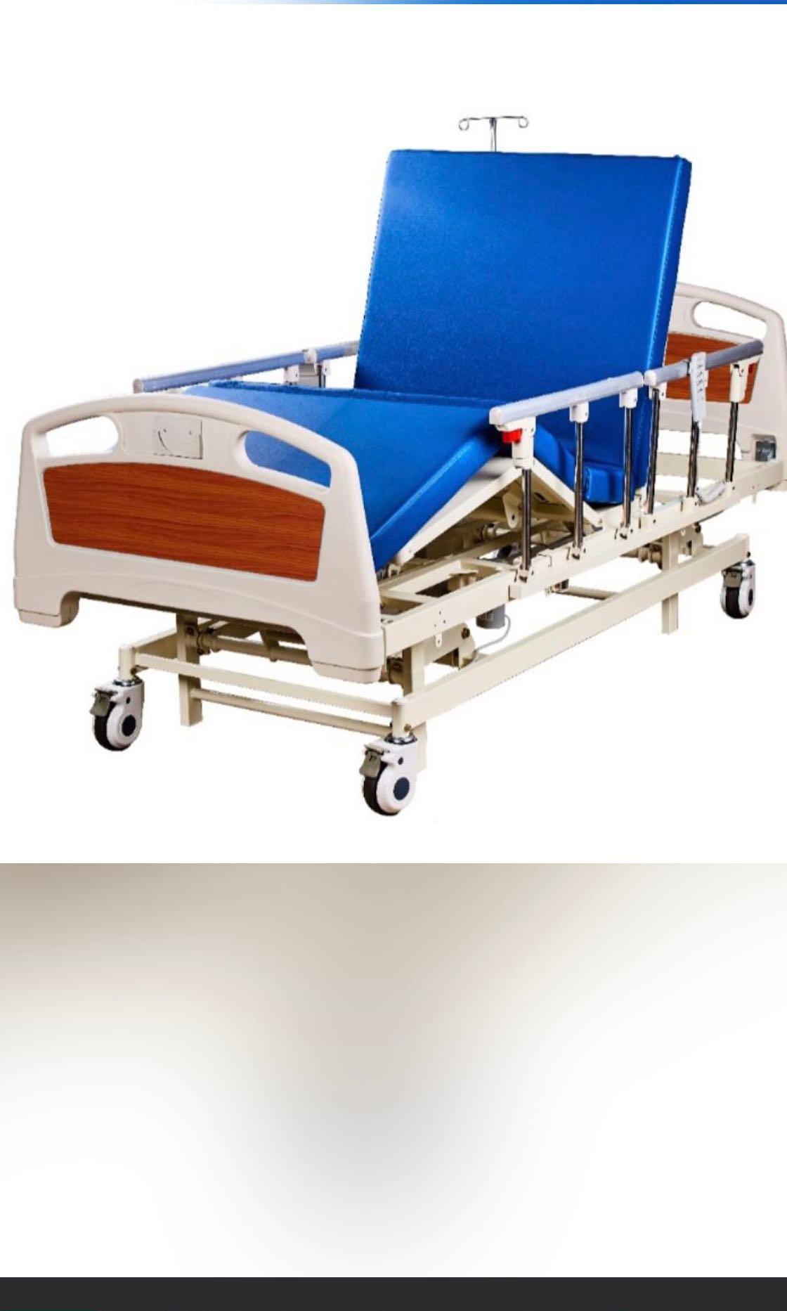 3 crank hospital bed with pressure relieving mattress, Health
