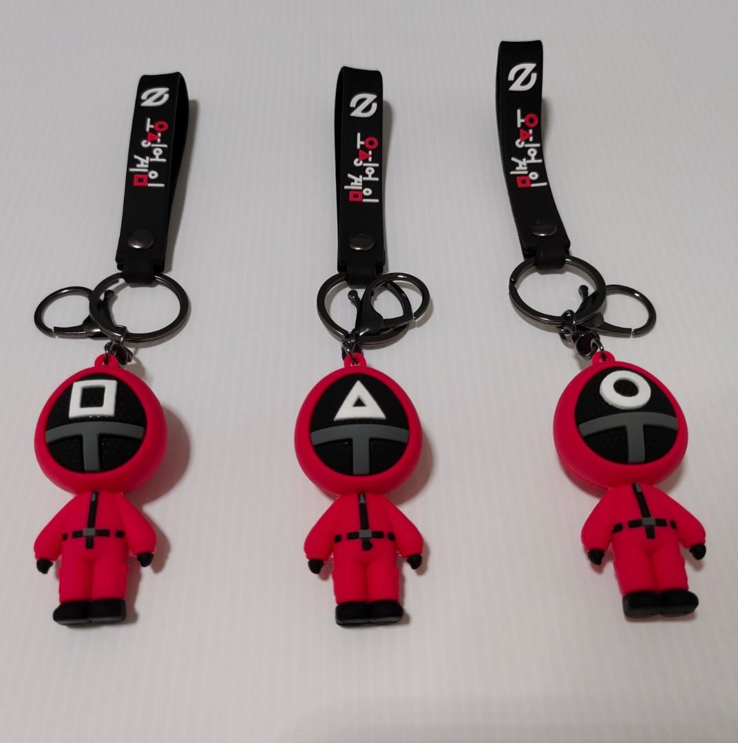 3D Squid Game Keychain set + wrist strap, Hobbies & Toys, Memorabilia
