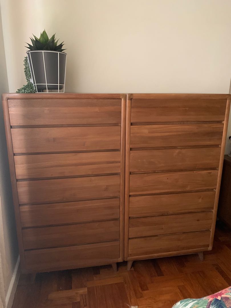 7Drawer Teak Tall Boy, Furniture & Home Living, Furniture, Shelves