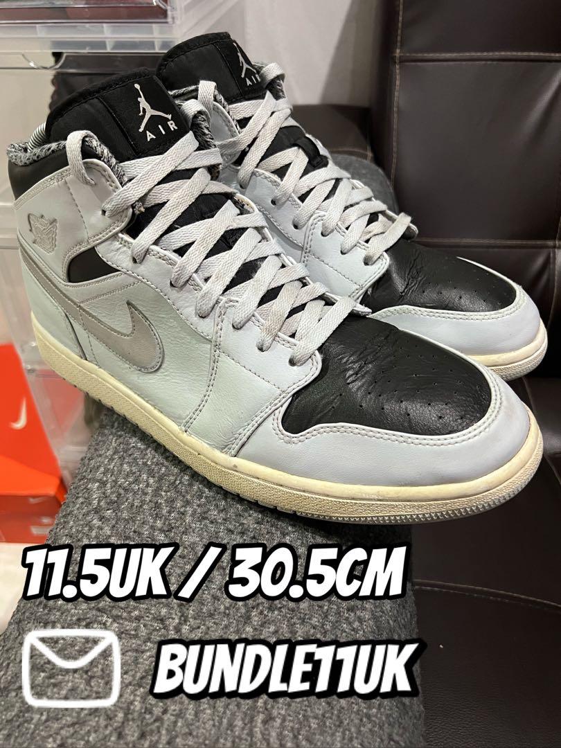 Air Jordan 1 Mid Pure Platinum Metallic Silver Originals 11UK Men s Fashion Footwear Sneakers on Carousell