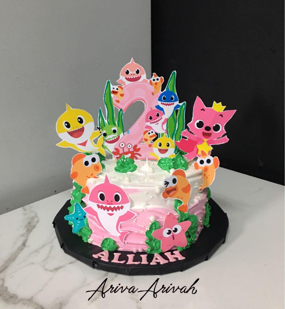 Baby shark theme cake, Food & Drinks, Homemade Bakes on Carousell