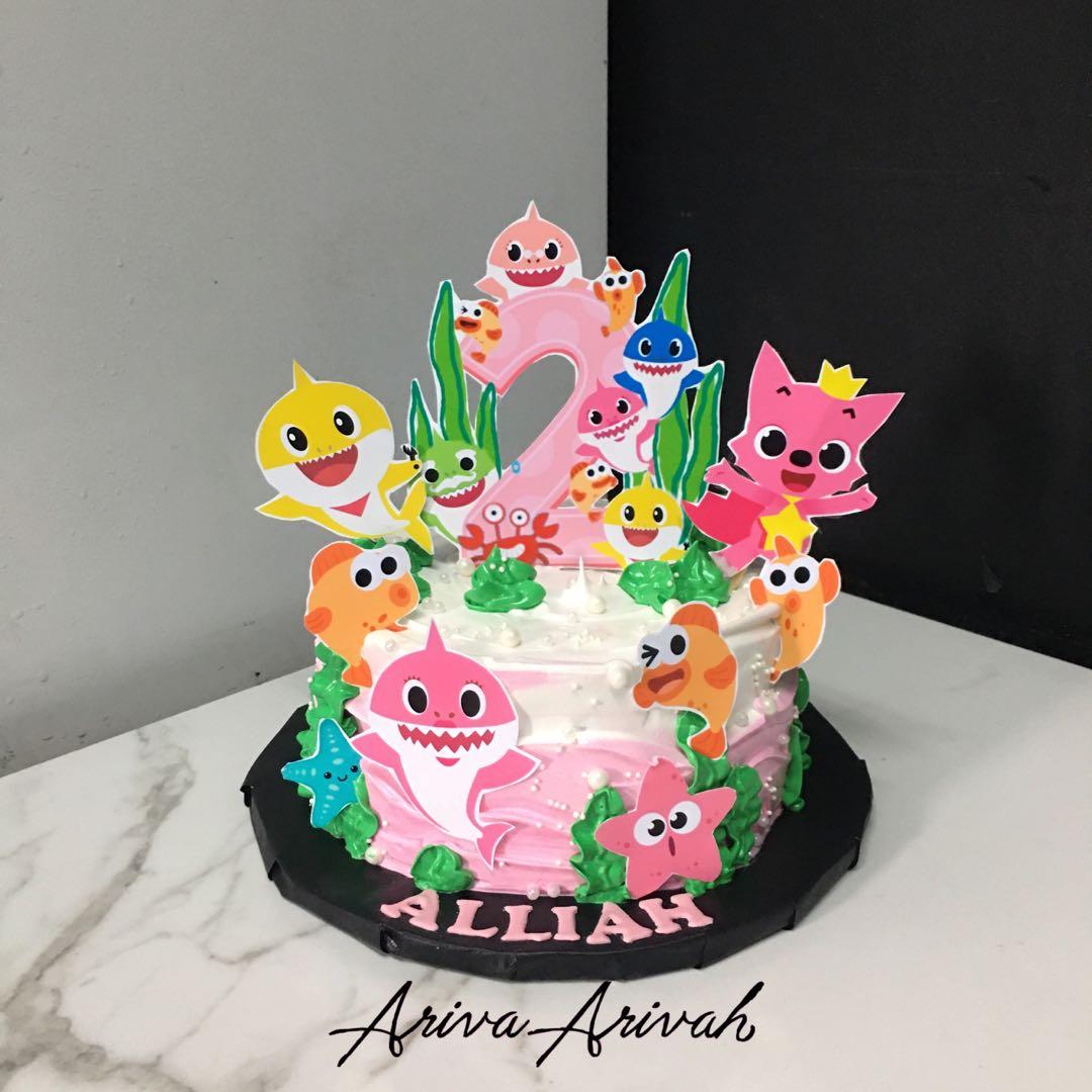 Baby Shark Theme Cake Food Drinks Homemade Bakes On Carousell