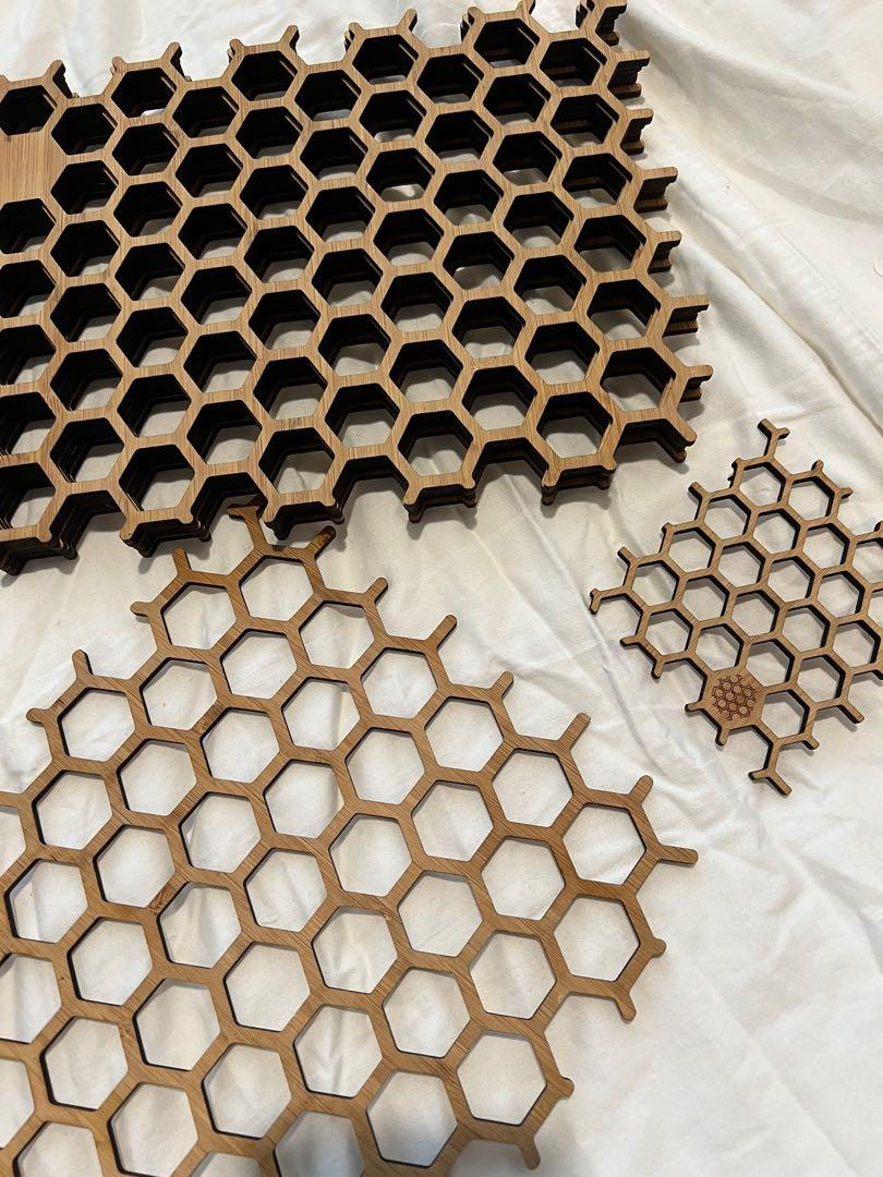 Bamboo coasters and placemats set, Furniture & Home Living