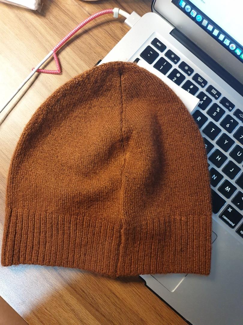 Beanie Hat orange H\u0026M, Fesyen Wanita 