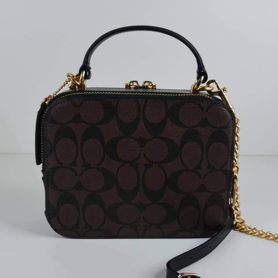 BOX CROSSBODY IN SIGNATURE CANVAS (COACH C3148), Women's Fashion, Bags