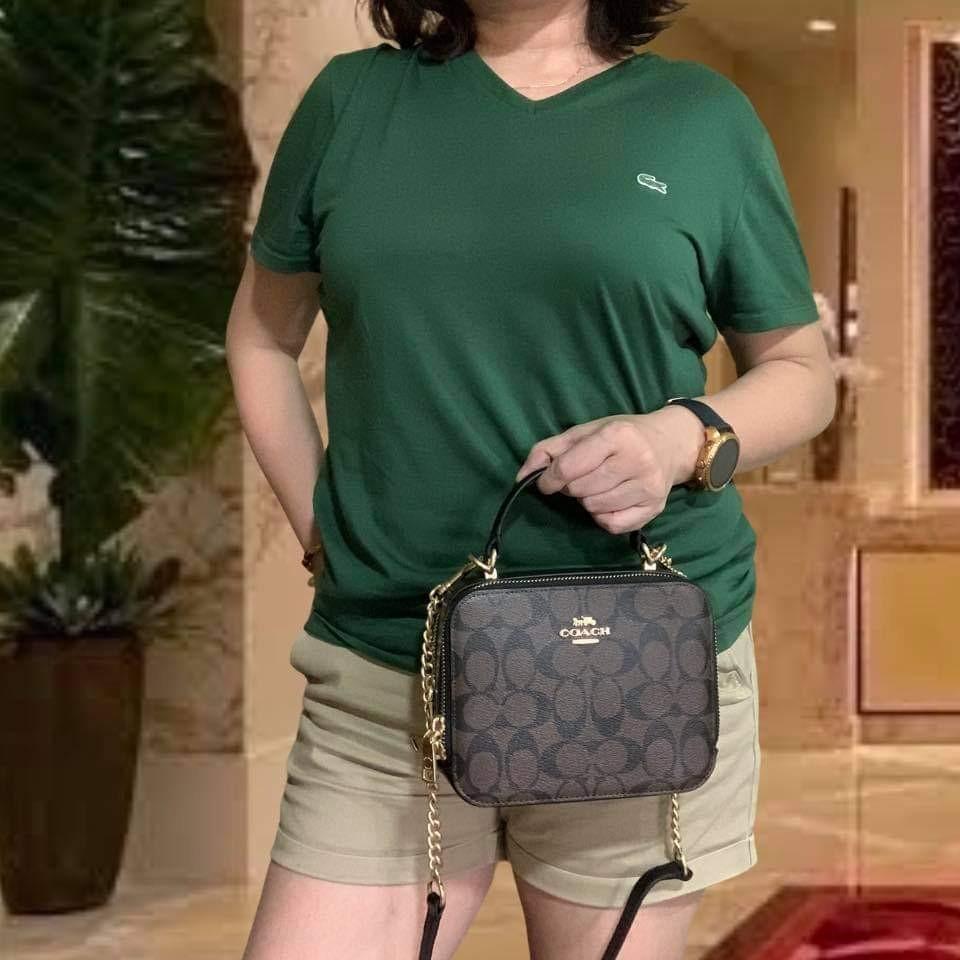 BOX CROSSBODY IN SIGNATURE CANVAS (COACH C3148), Women's Fashion, Bags