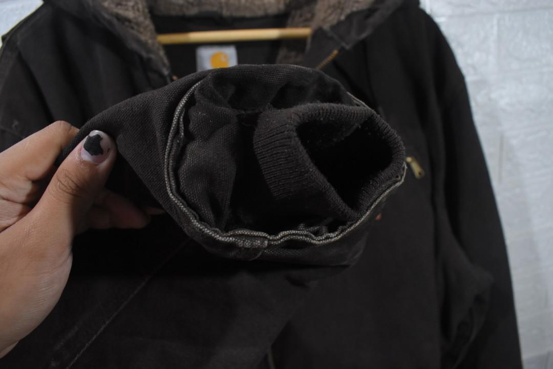 Carhartt J141 Dark Brown Sherpa Lined Sierra Zip Hoodie Jacket