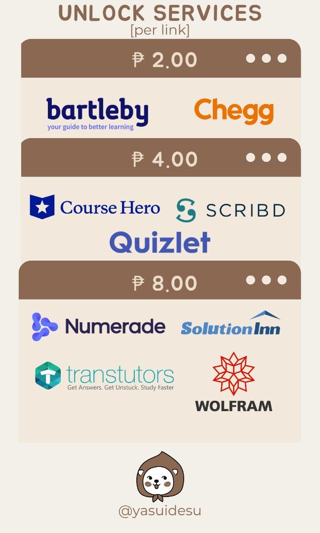 Cheap Academic Unlocks (Chegg, Bartleby, Coursehero, etc.), Hobbies & Toys, Books & Magazines