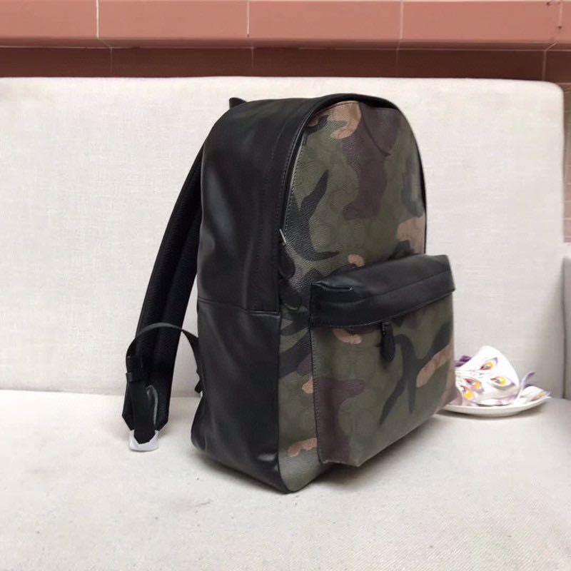 Coach camo leather backpack discount