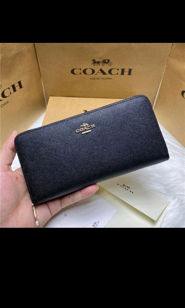Coach black long wallet 2025