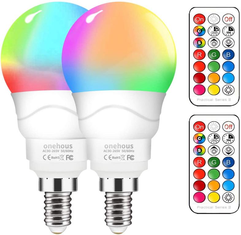 MULTI Colour Changing LED CANDLE Light Bulb E14 RGB SCREW IN REMOTE CONTROL A+ 