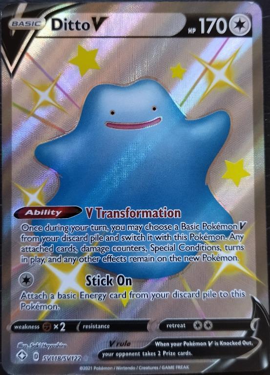 Card Pokémon Ditto V Shiny Original Copag Raro