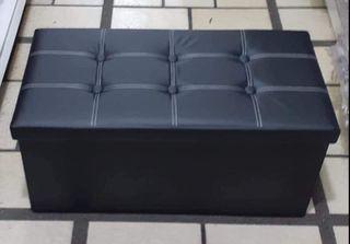 Double Multi-function Foldable Sofa Storage Box Leather Material