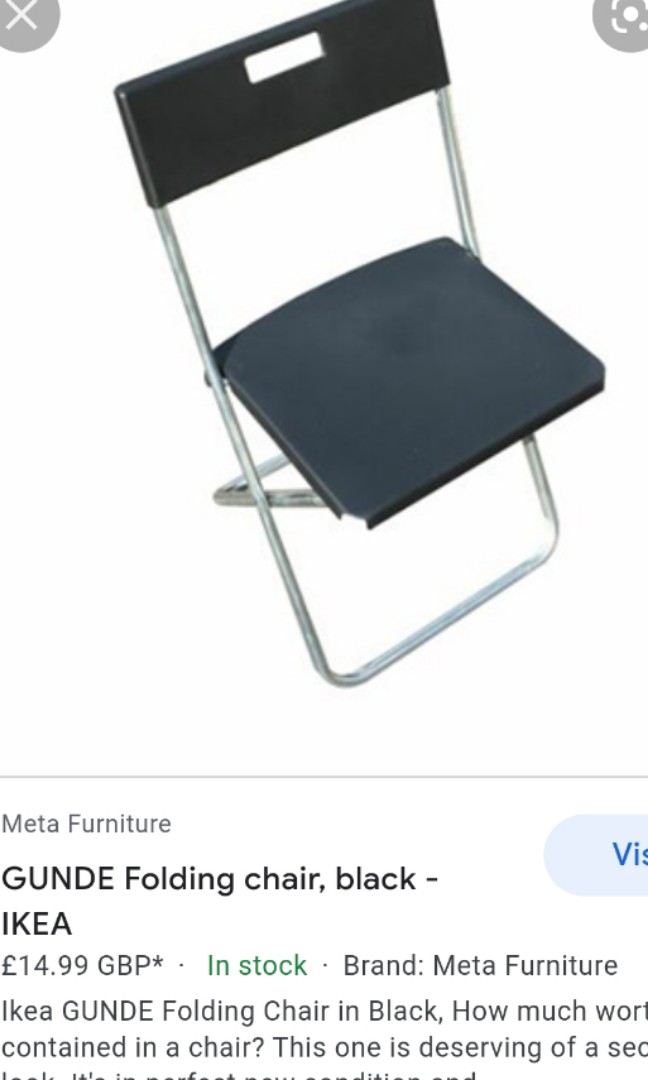 GUNDE Folding chair, black - IKEA