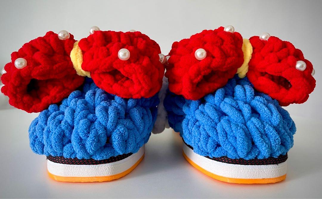 Handmade Crochet slippers indoor shoes Hobbies Toys
