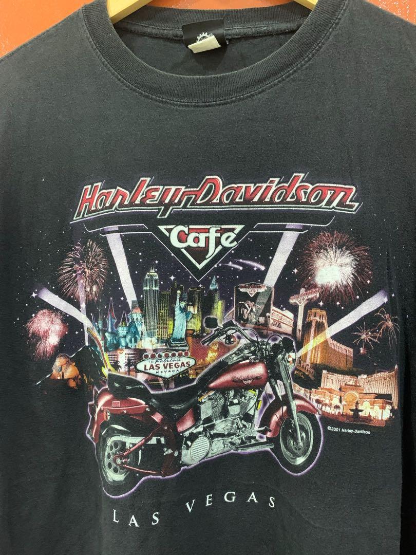 Harley Davidson Cafe Las Vegas Tshirt, Men's Fashion, Tops & Sets