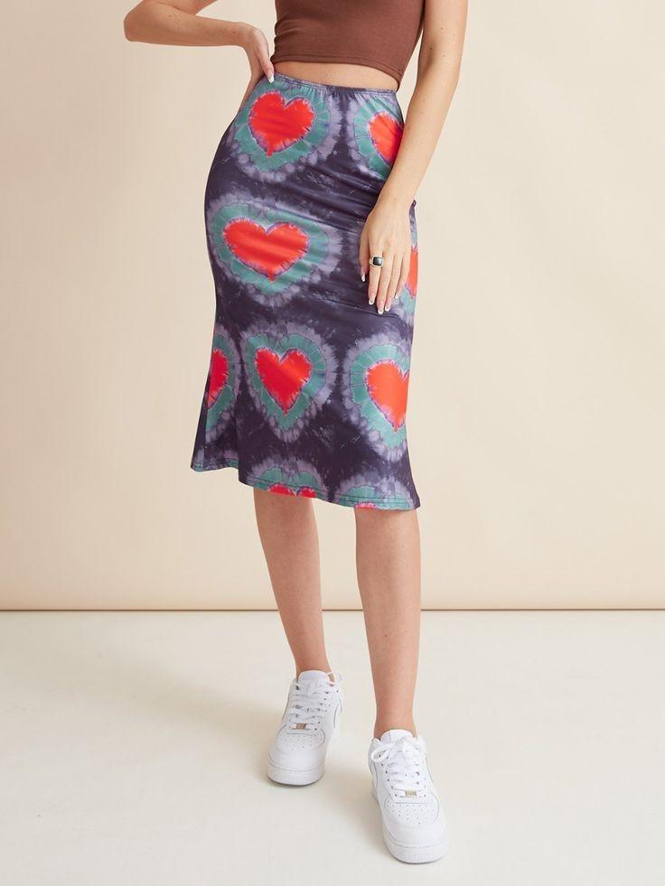 Heart tie 2025 dye skirt