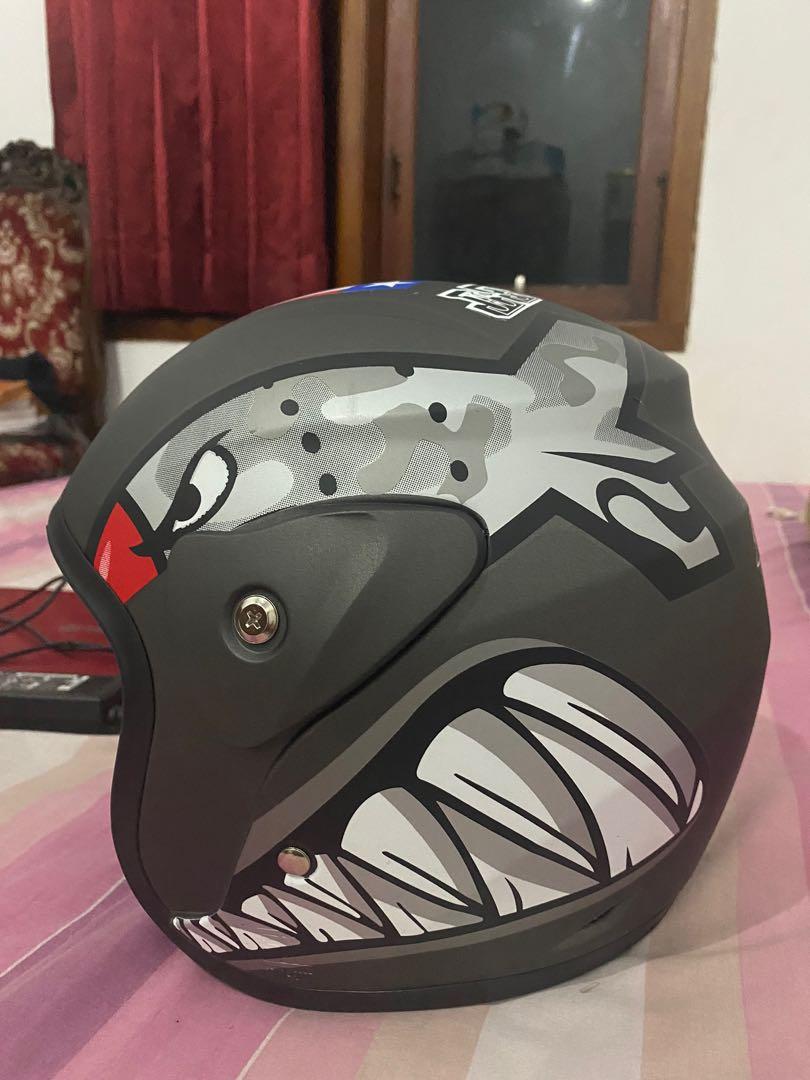 Helm Evo Bullet Abuabu Doff Helem Nuvo Helmet SNI Dewasa Motif 024