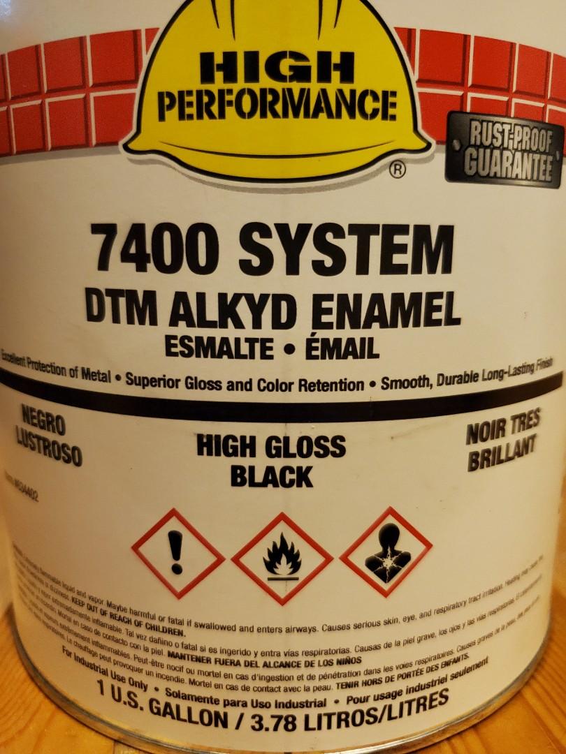 Rustoleum High Gross Black 1 Gallon 3.78L Rust Oleum 7400 Alkyd
