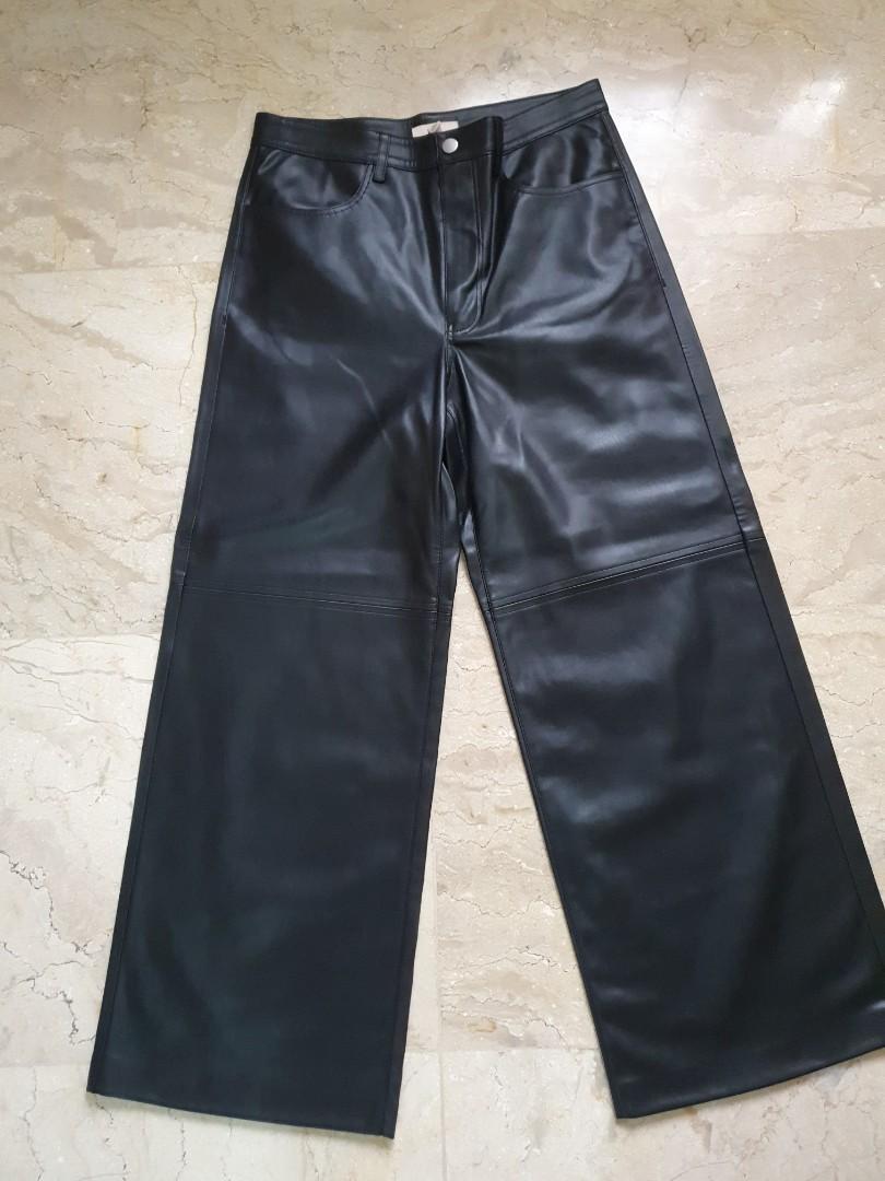 H\u0026M hnm faux leather trousers celana 