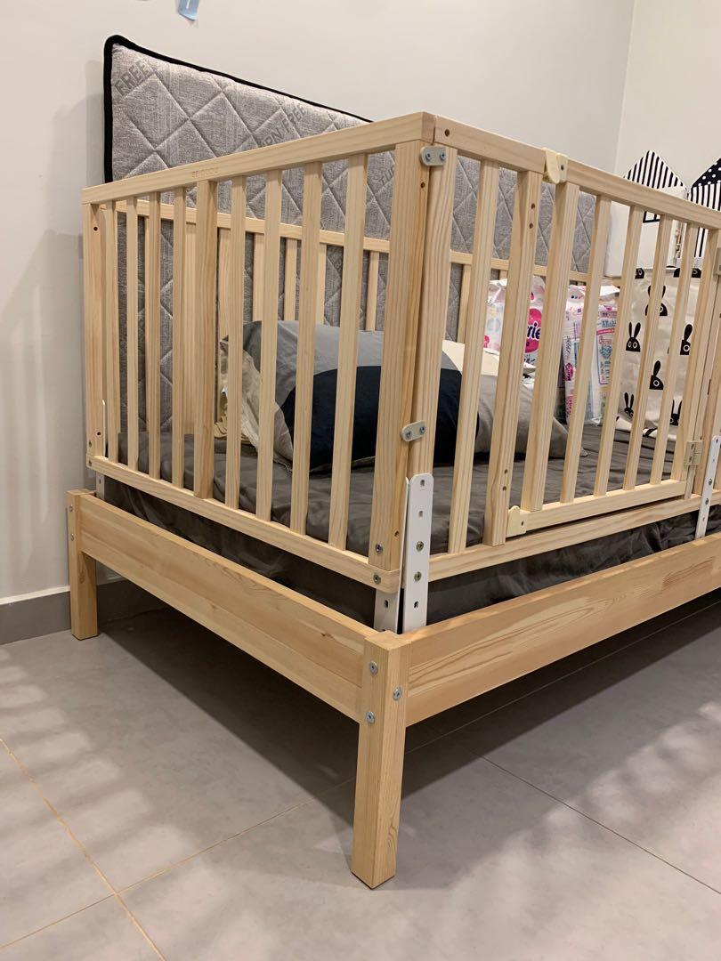 IKEA Bed + Mattress + Baby Fence, Furniture & Home Living, Furniture