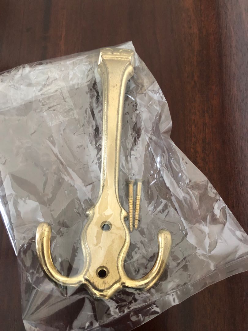 Italian made Solid Brass Coat/Robe Satin Hook, Furniture & Home Living ...