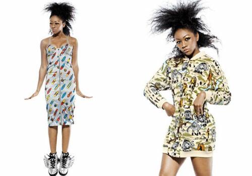 Jeremy Scott x Adidas longline bomber jacket with Safari animal