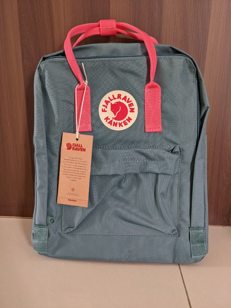 Forest green peach pink store kanken