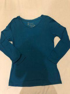 Kaos Lengan Panjang 3/4 Biru Tosca Tua (cakep banget warnanya)