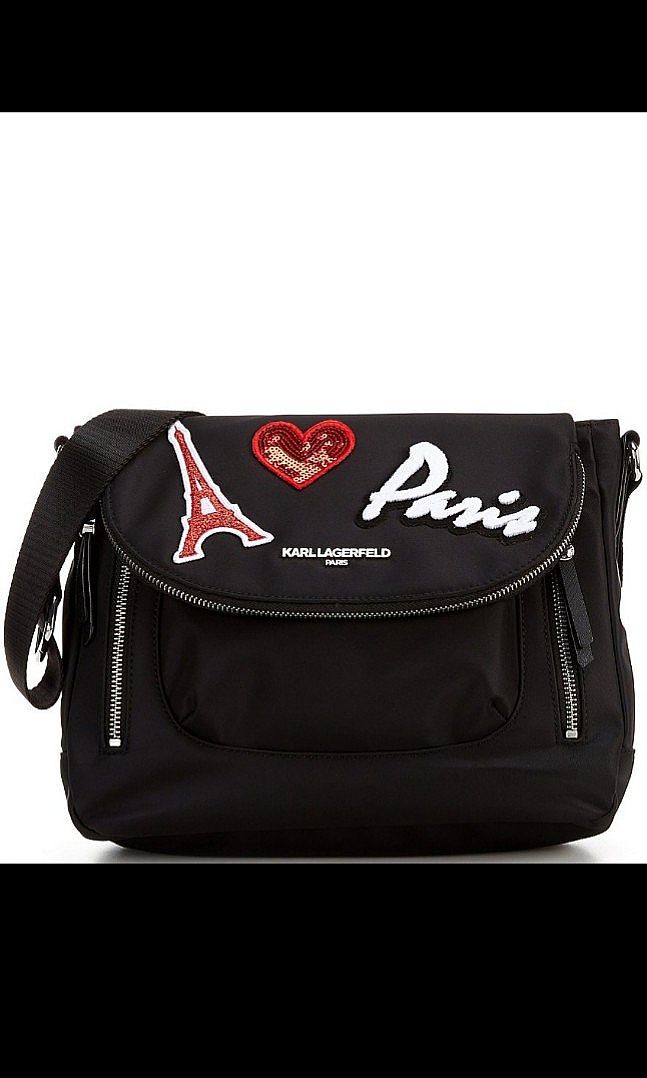 Karl lagerfeld paris cara nylon flap messenger store