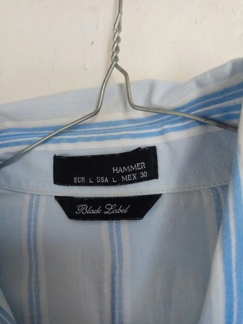 Kemeja Wanita Biru Garis Black Label Usa