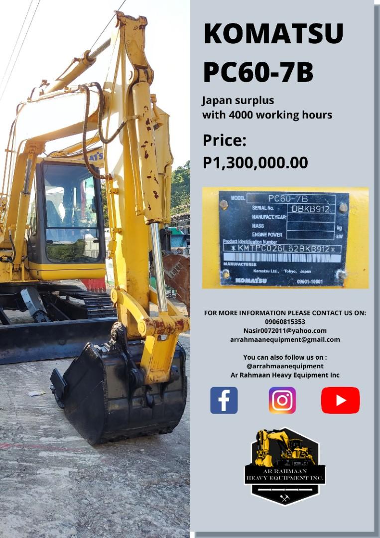 Komatsu Pc 60 7b Special Vehicles Heavy Vehicles On Carousell