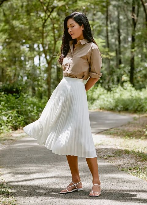 Buy Perris Embroidered Ruched Flare Skirt @ Love, Bonito, Shop Women's  Fashion Online