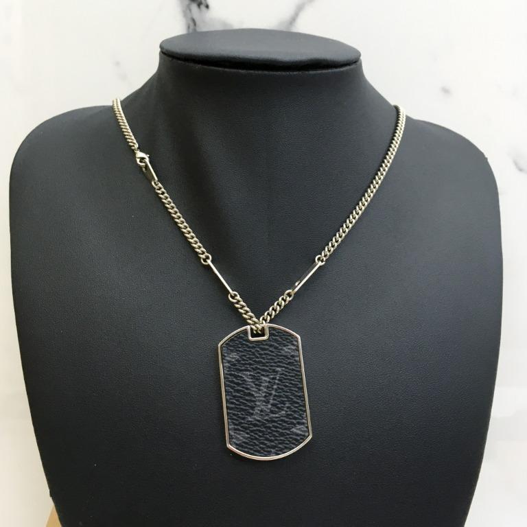 Louis vuitton dog tag necklace sale