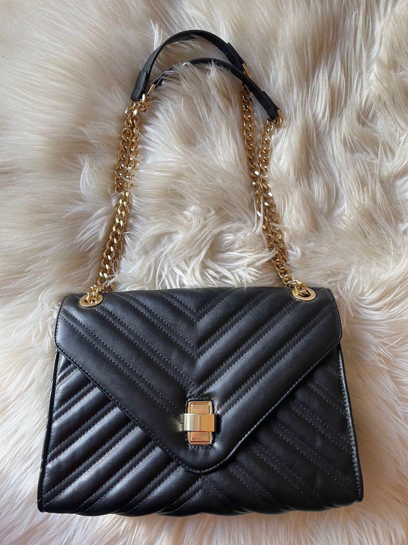 Mango quilted store chain bag